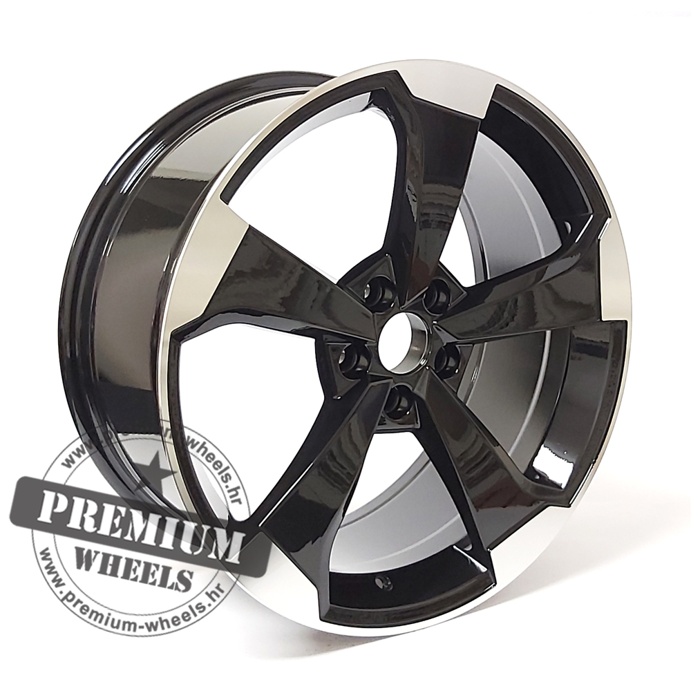 AXFE351CP ALU FELGA AUDI 5X100 17" AXFE351CCP ET40 CRNA SA POLIRANIM - Slika 1