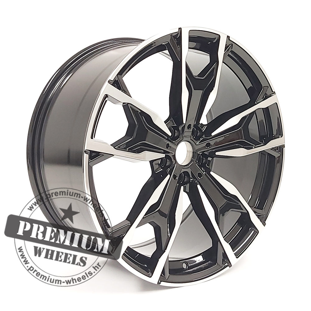 BY0204CP ALU FELGA BMW 5X112 20" BY0204CP ET43 CRNA SA POLIRANIM - Slika 1