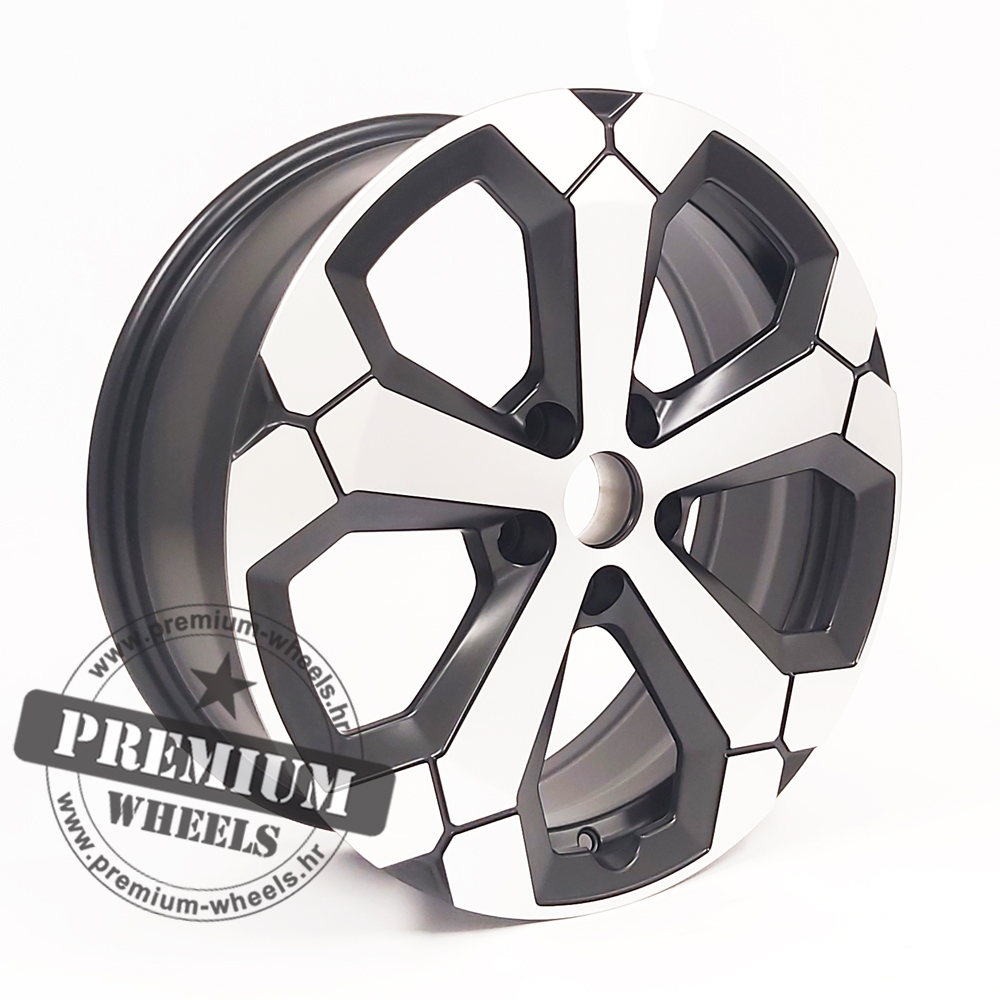 DY1274CMP ALU FELGA ZA DACIA 5X114.3 17″ DY1274CMP ET32 CRNA SA POLIRANIM - Slika 1