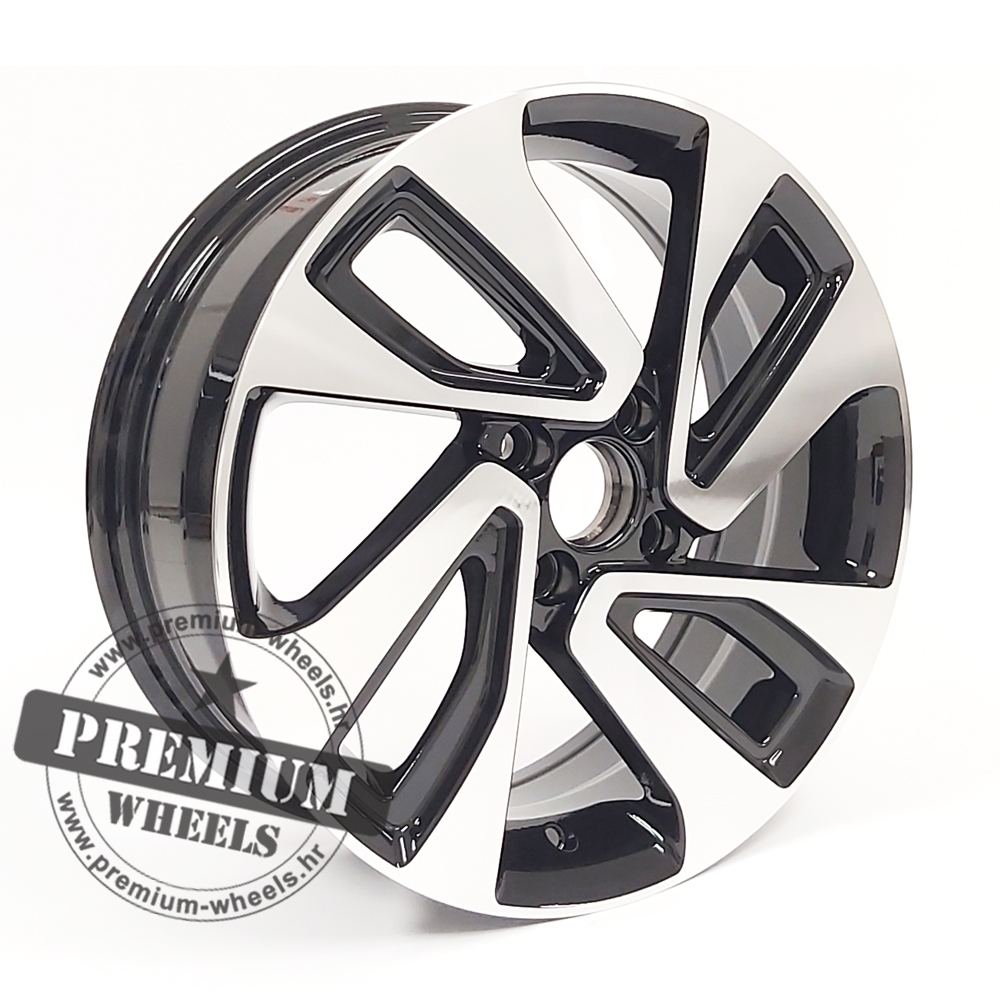 KA422CP ALU FELGA KIA 4X100 16" KA422CP ET43 CRNA SA POLIRANIM - Slika 1