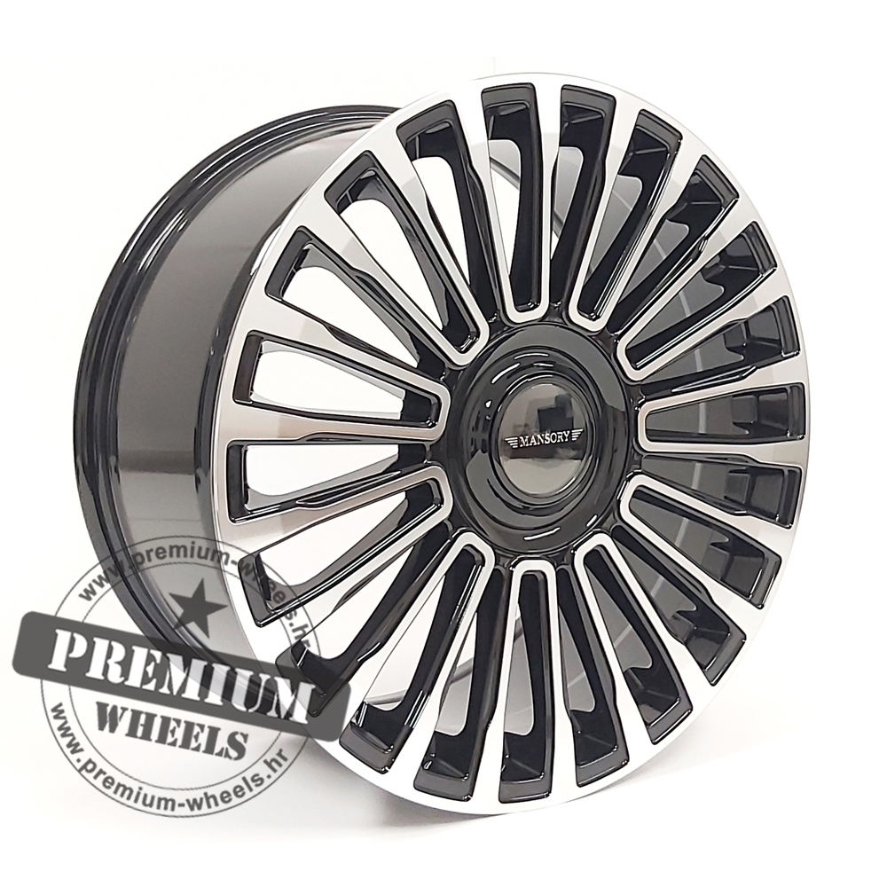 MB1365CP ALU FELGA MERCEDES 5X112 22" MB1365CP ET46 CRNA SA POLIRANIM - Slika 1