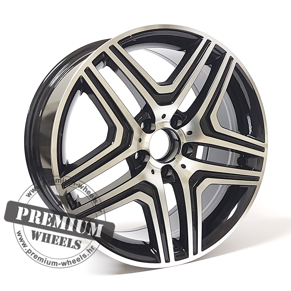 MBK206CP ALU FELGA MERCEDES 5X112 21" MBK206CP ET46 CRNA SA POLIRANIM - Slika 1
