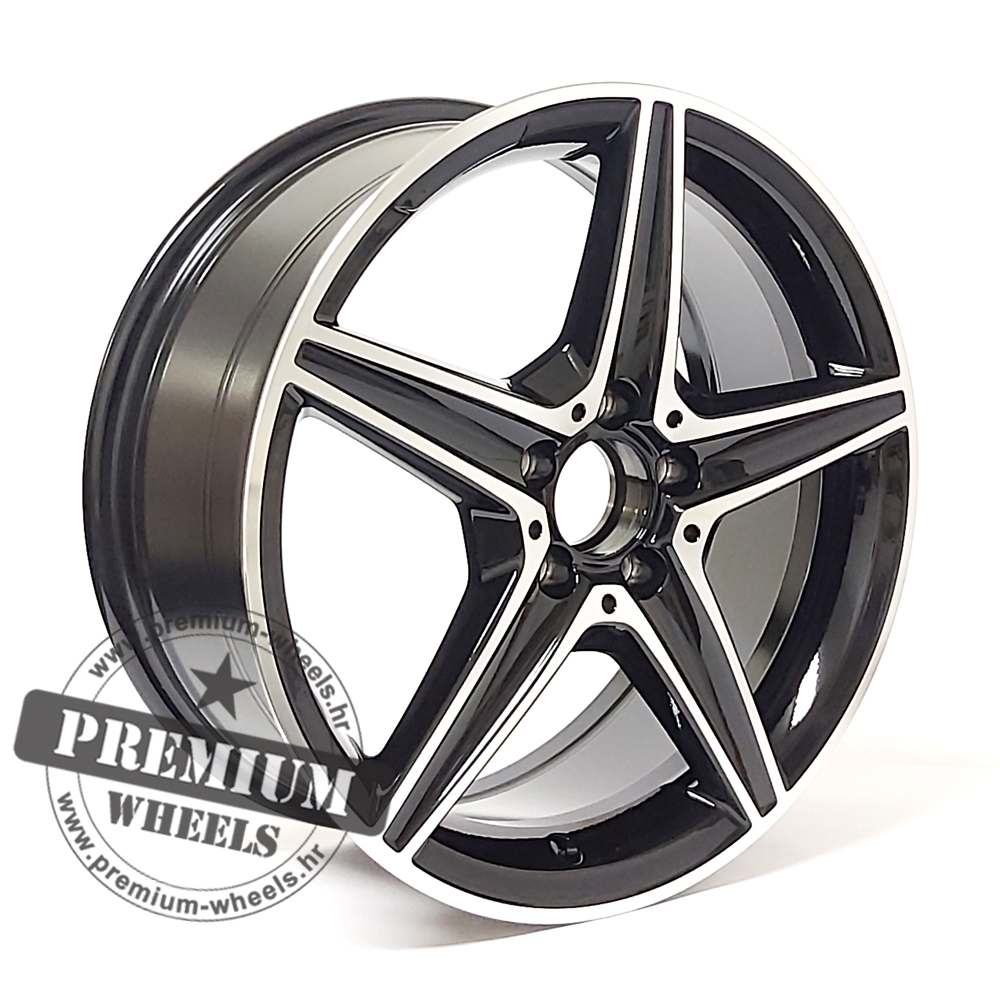 MBK5052CP ALU FELGA MERCEDES 5X112 18" MBK5052CP ET44 CRNA SA POLIRANIM - Slika 1