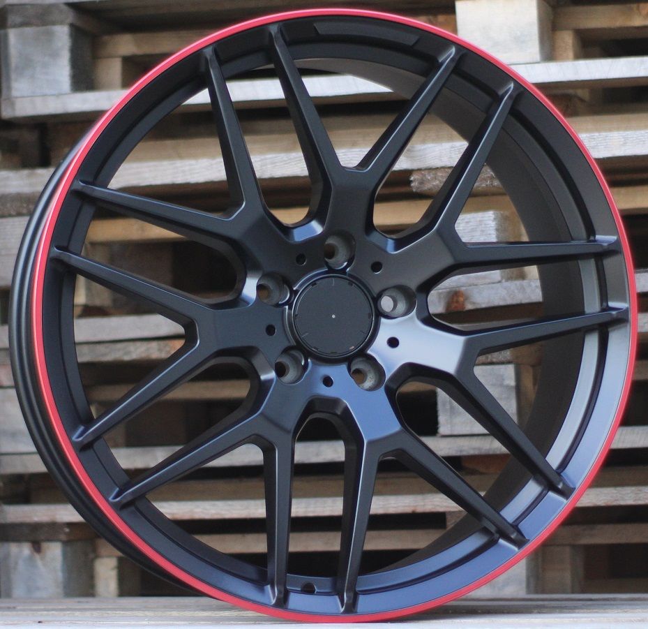 MFE115CCR.jfif_ ALU FELGA MERCEDES 5X130 21" MFE115CCR ET35 CRNA SA CRVENIM RUBOM - Slika 1