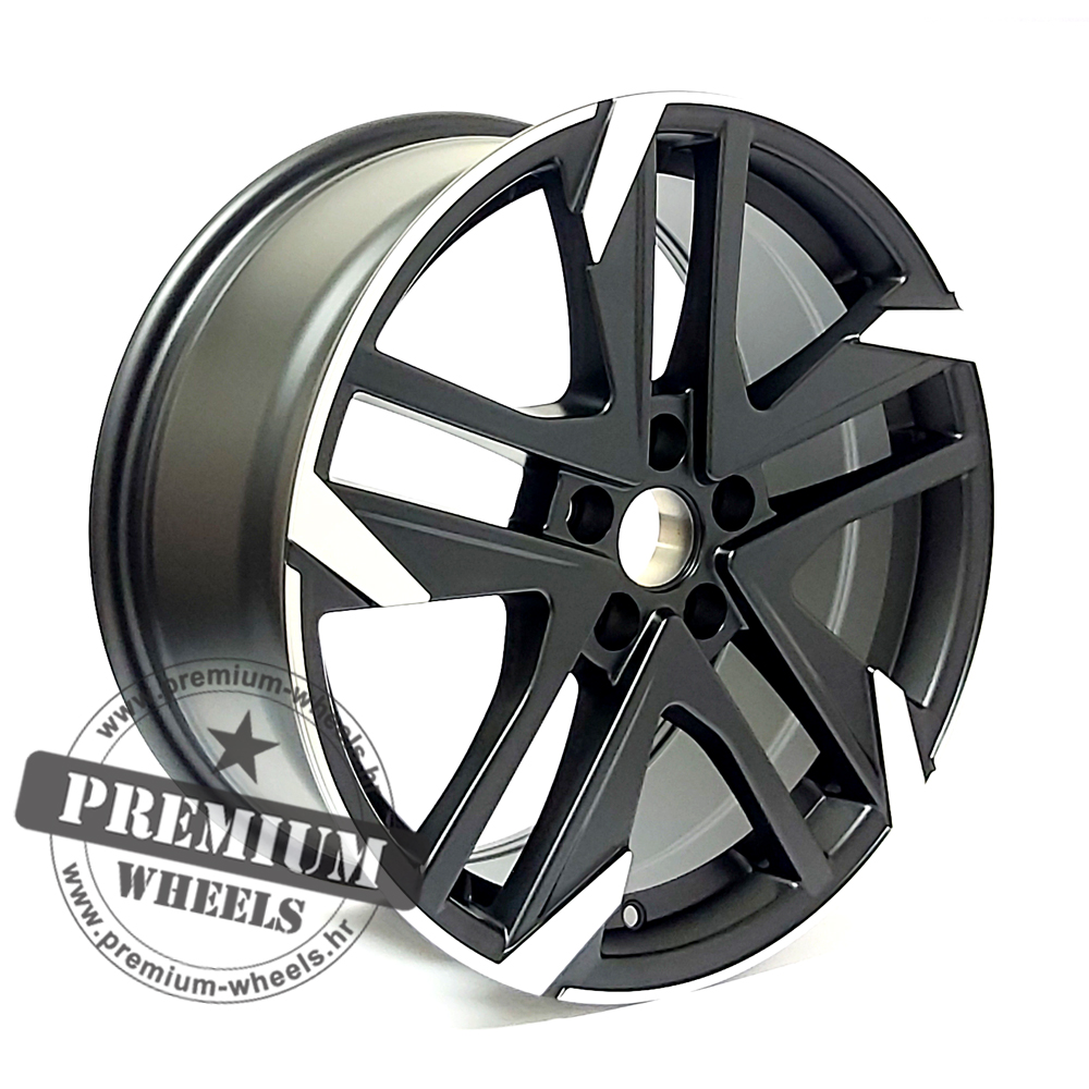 P275CMP ALU FELGA ZA PEUGEOT 5X108 18" P275CMP ET45 CRNA POLUMAT SA POLIRANIM - Slika 1