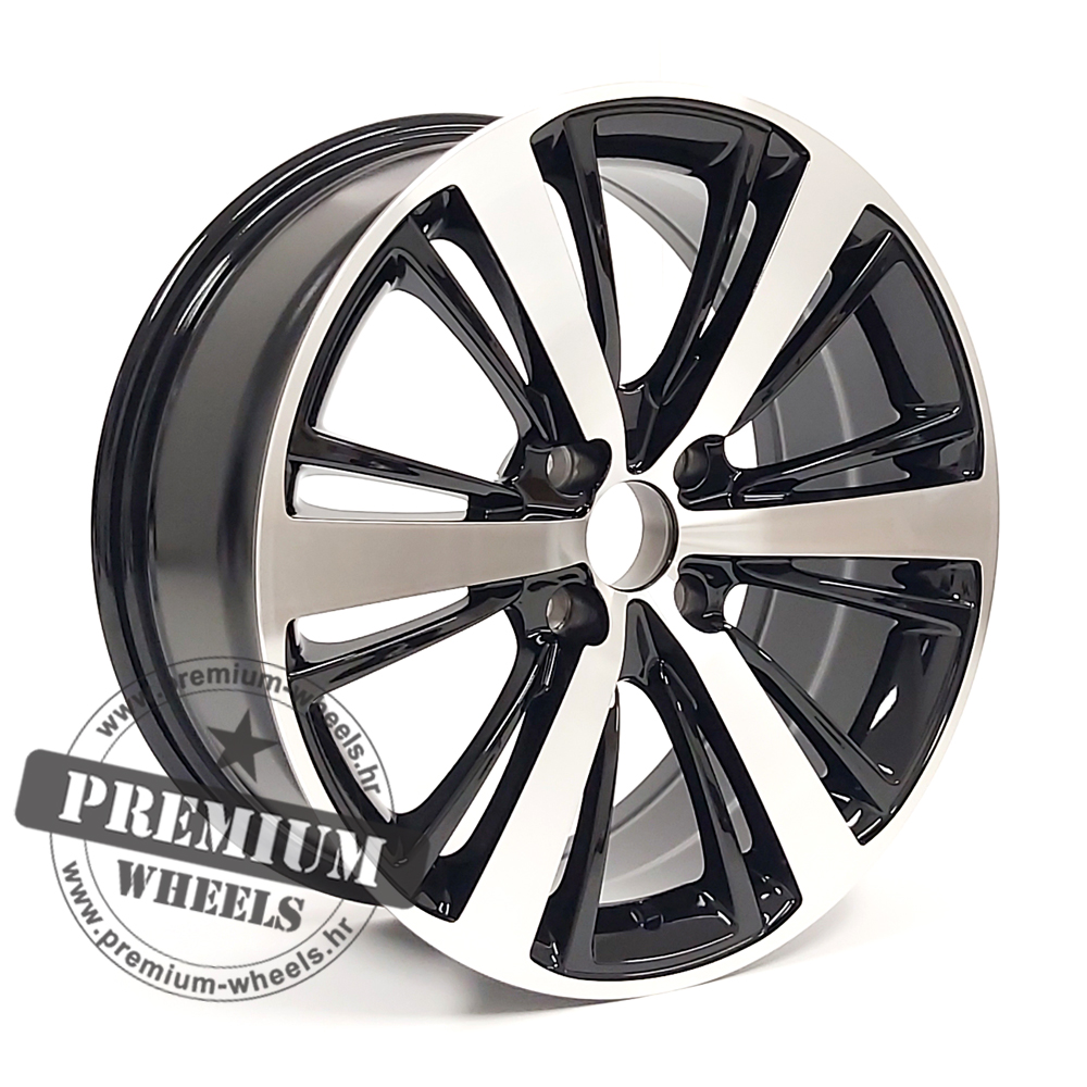 PLU451CP ALU FELGA ZA PEUGEOT 4X108 18" PLU451CP ET25 CRNA SA POLIRANIM - Slika 1