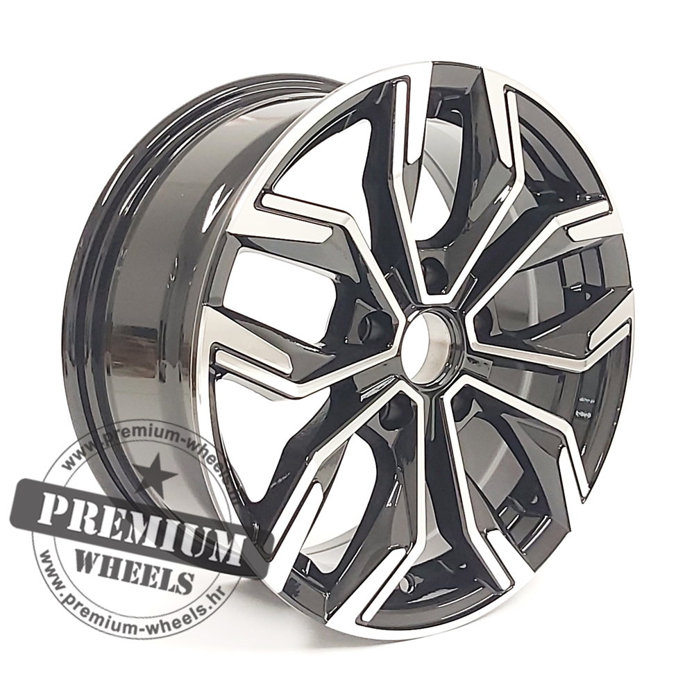 RB1518CP-1 ALU FELGA ZA RENAULT 5X114.3 16" RB1518CP ET41 CRNA SA POLIRANIM - Slika 1