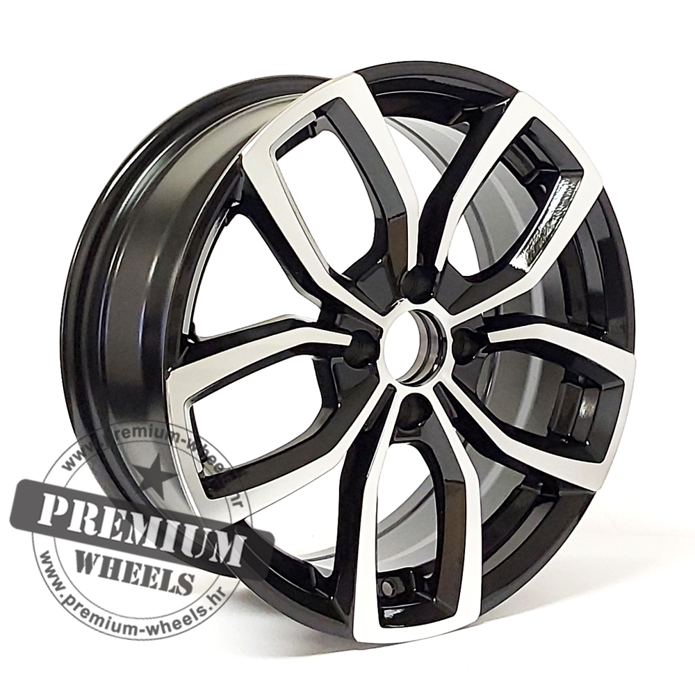 RB5711CP ALU FELGA RENAULT 4X100 16" RB5711CP ET38 CRNA SA POLIRANIM - Slika 1