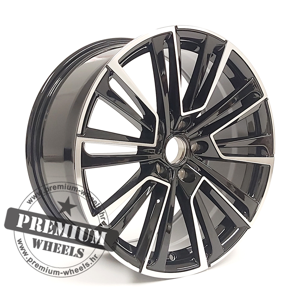 SI0361CP ALU FELGA ZA ŠKODU 5X112 19" SI0361CP ET44 CRNA SA POLIRANIM - Slika 1