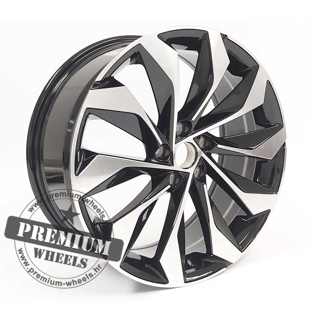 SI1139CP ALU FELGA ZA ŠKODU 5X112 19" SI1139CP ET41 CRNA SA POLIRANIM - Slika 1