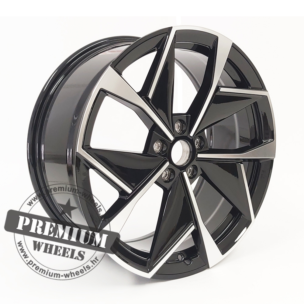 SI5638CP ALU FELGA ZA ŠKODU 5X112 20" SI5638CP ET45 CRNA SA POLIRANIM - Slika 1