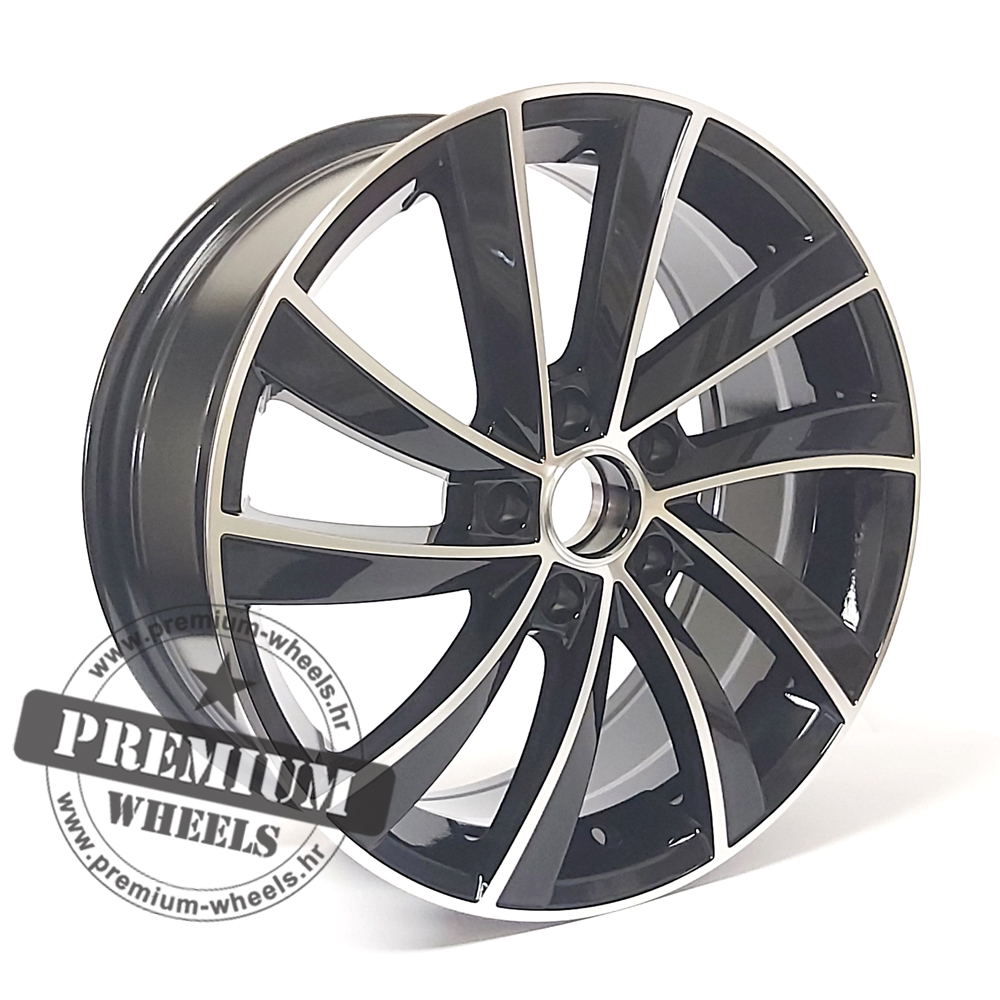 SK523CP ALU FELGA ZA ŠKODU 5X112 18" SK523CP ET51 CRNA SA POLIRANIM - Slika 1