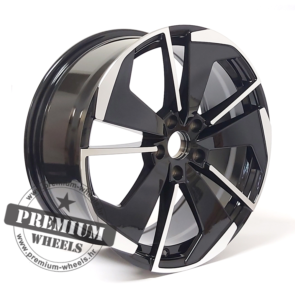 SK5579CP ALU FELGA ZA ŠKODU 5X112 19" SK5579CP ET45 CRNA SA POLIRANIM - Slika 1