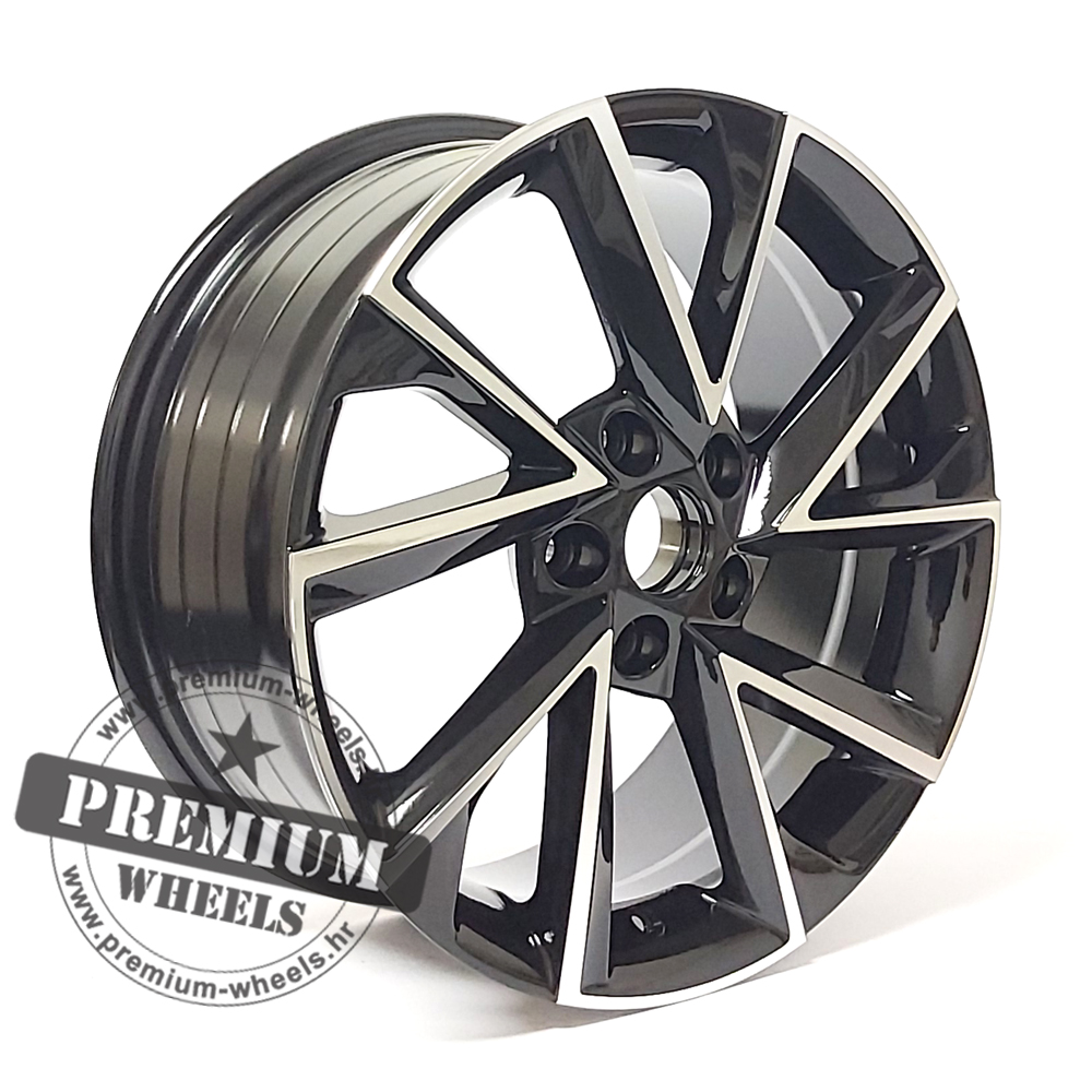 SK6116CP-1 ALU FELGA ZA ŠKODU 5X112 19" SK6116CP ET45 CRNA SA POLIRANIM - Slika 1