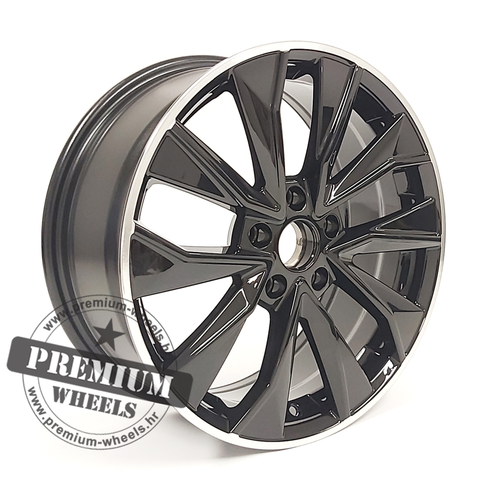 SKB5970CPR ALU FELGA ZA ŠKODU 5X100 17" SKB5970CPR ET46 CRNA S POLIRANIM RUBOM - Slika 1