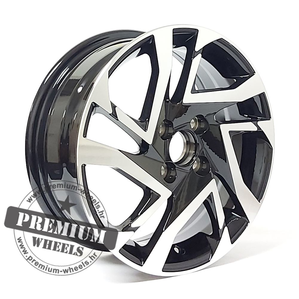 TI5417CP ALU FELGA TOYOTA 4X100 15" TI5417CP ET40 CRNA SA POLIRANIM - Slika 1