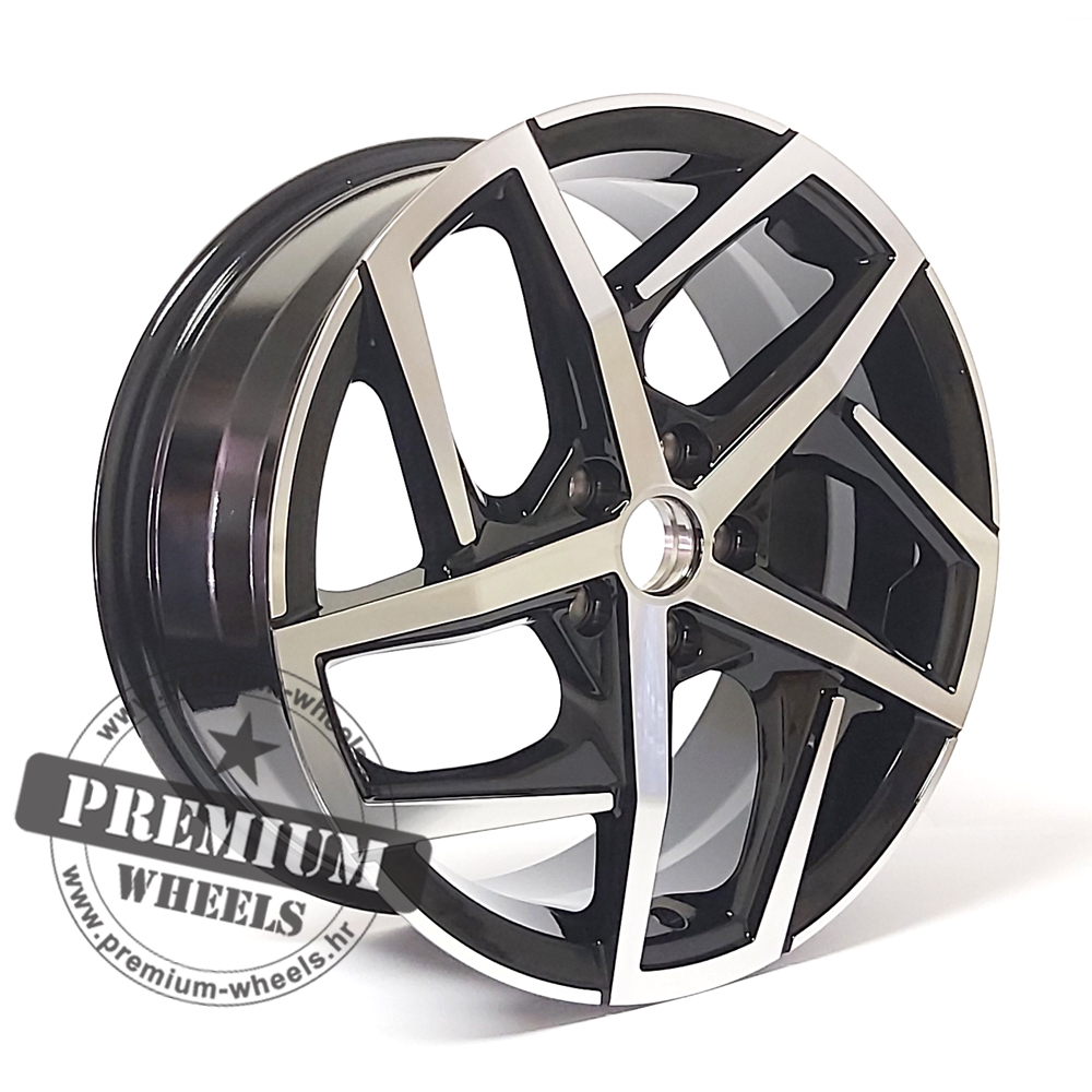 W6108CP ALU FELGA ZA VW 5X112 19" W6108CP ET45 CRNA SA POLIRANIM - Slika 1