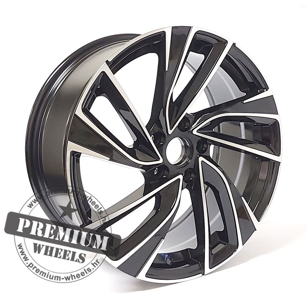 W6111CP ALU FELGA ZA VW 5X112 18" W6111CP ET42 CRNA SA POLIRANIM - Slika 1