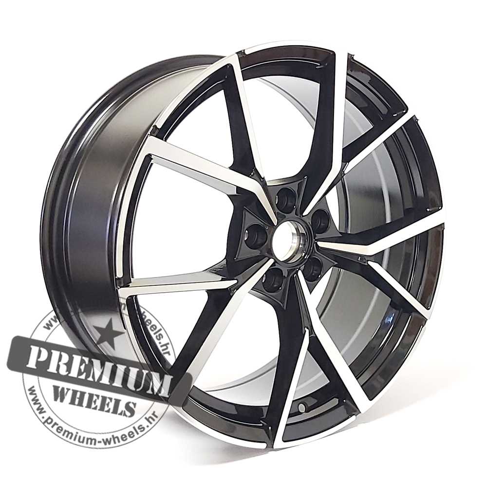 W6113CP ALU FELGA ZA VW 5X112 19" W6113CP ET45 CRNA SA POLIRANIM - Slika 1