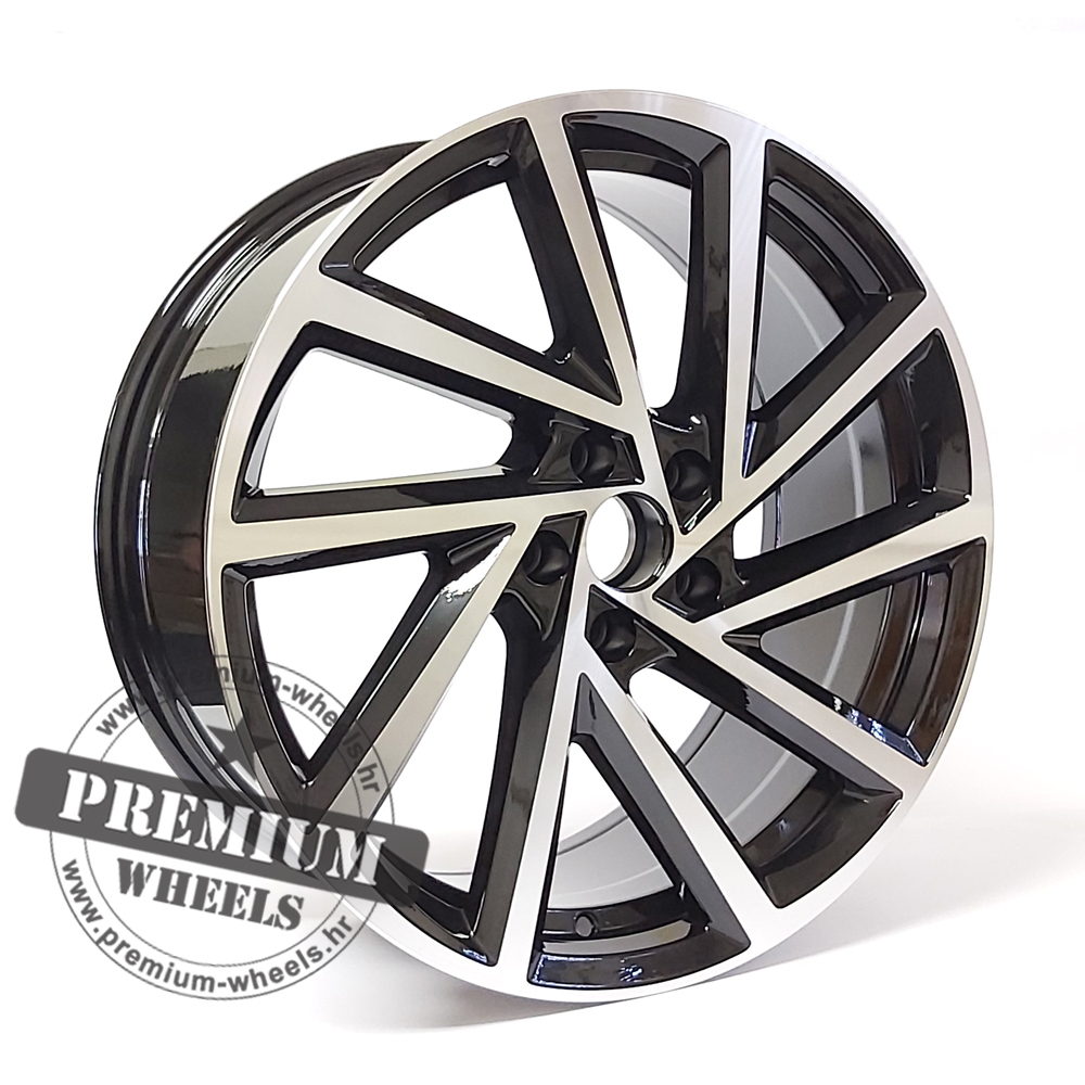 W681CP-1 ALU FELGA ZA VW 5X100 17" W681CP ET35 CRNA SA POLIRANIM - Slika 1